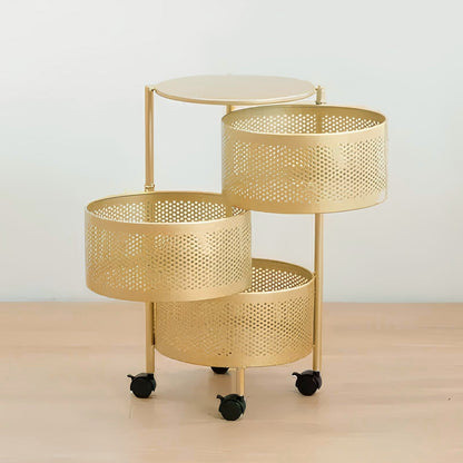 The Golden Edition Premium Round Metal Trolley