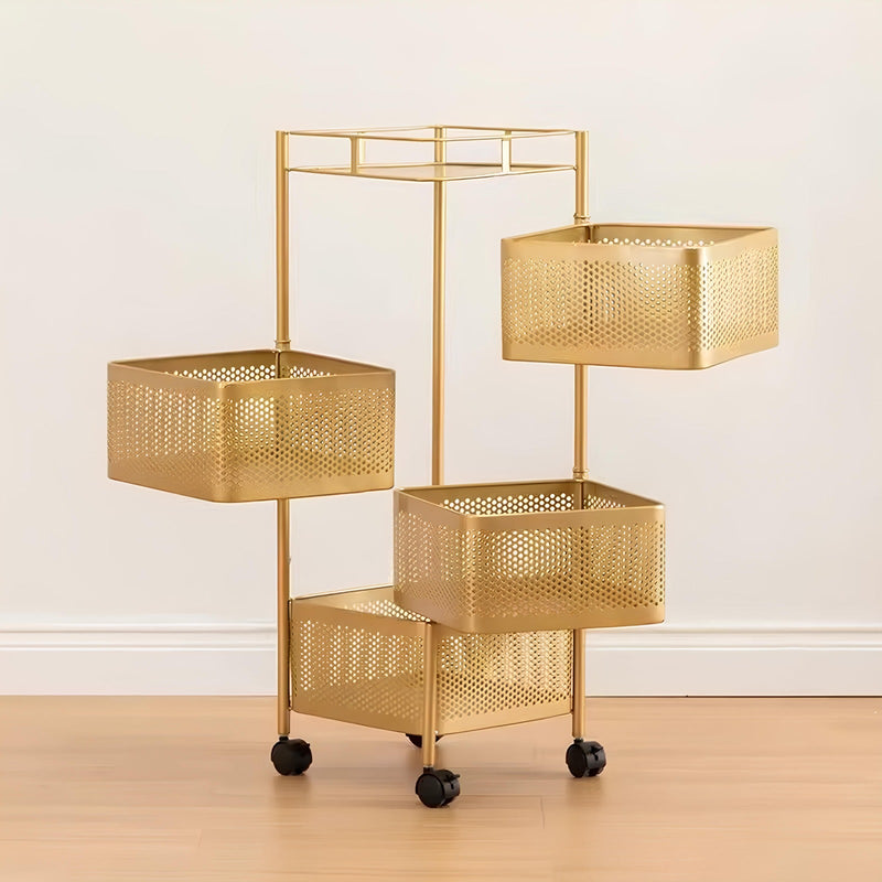 The Golden Edition Premium Round Metal Trolley