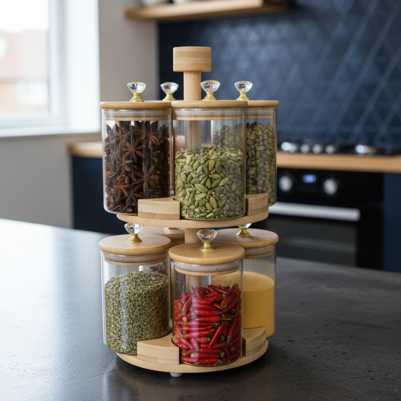 360° Rotating 2-Layer Luxe Spice Tower