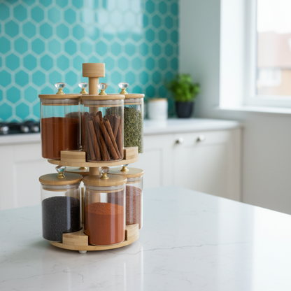 360° Rotating 2-Layer Luxe Spice Tower
