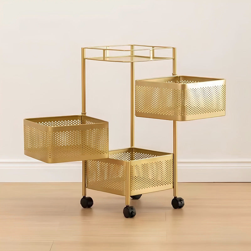 The Golden Edition Premium Round Metal Trolley