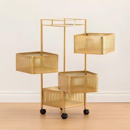 The Golden Edition Premium Round Metal Trolley