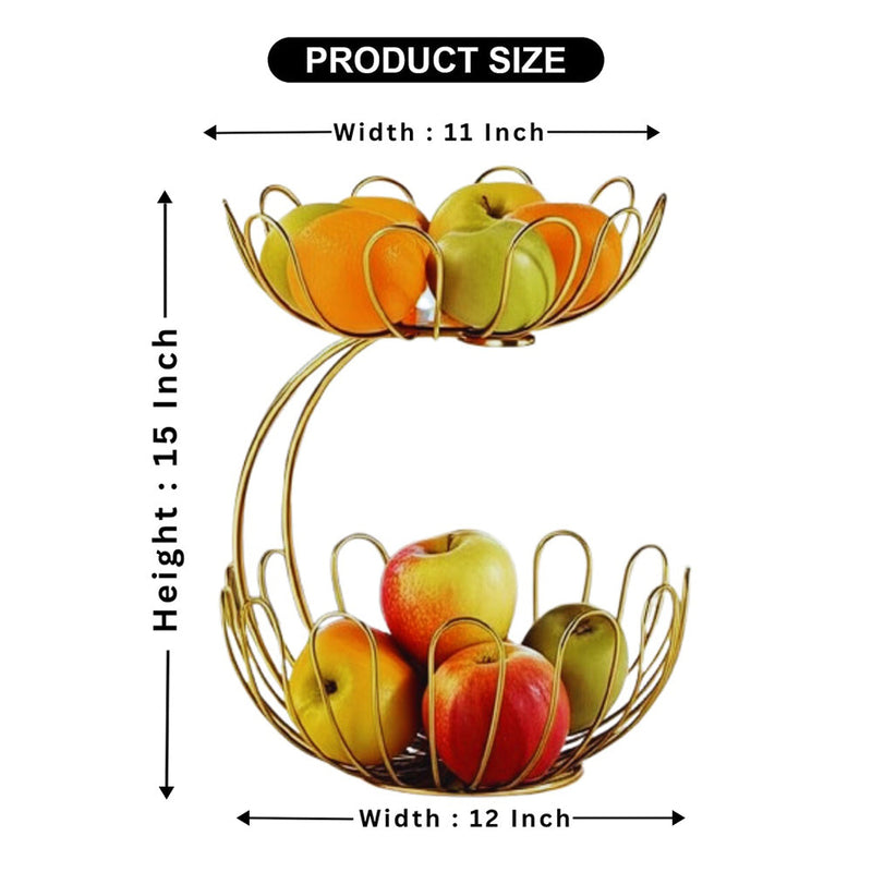 2-Layer Golden Crescent Fruit Basket